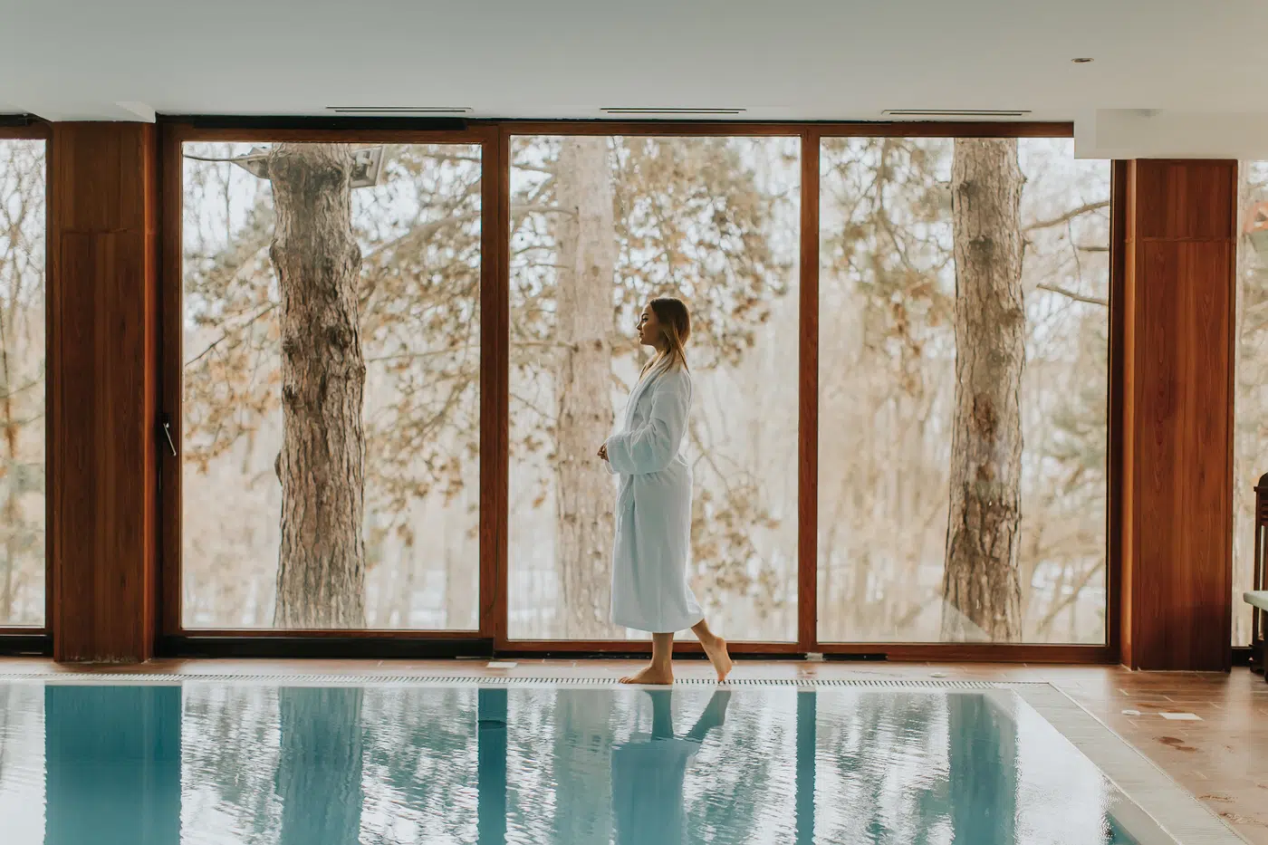 Tranquil private indoor spa pool for home recovery