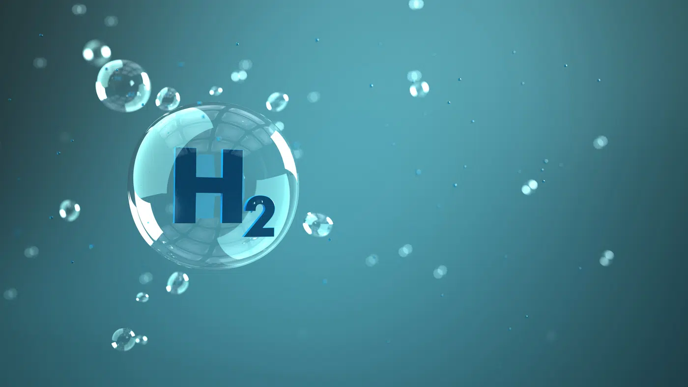 Visualisation of microscopic hydrogen nanobubbles suspended in clear water