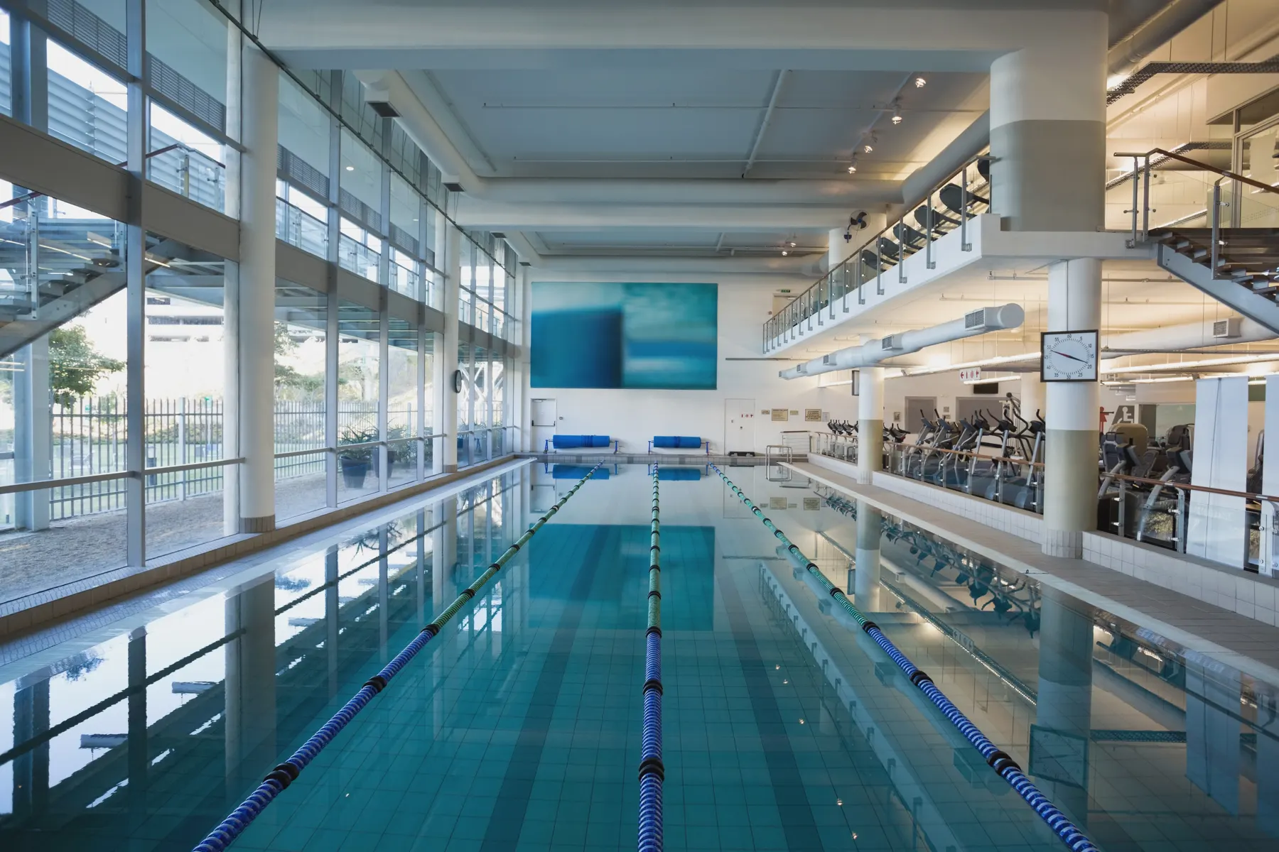 Indoor athletic lap swimming and recovery pool facility